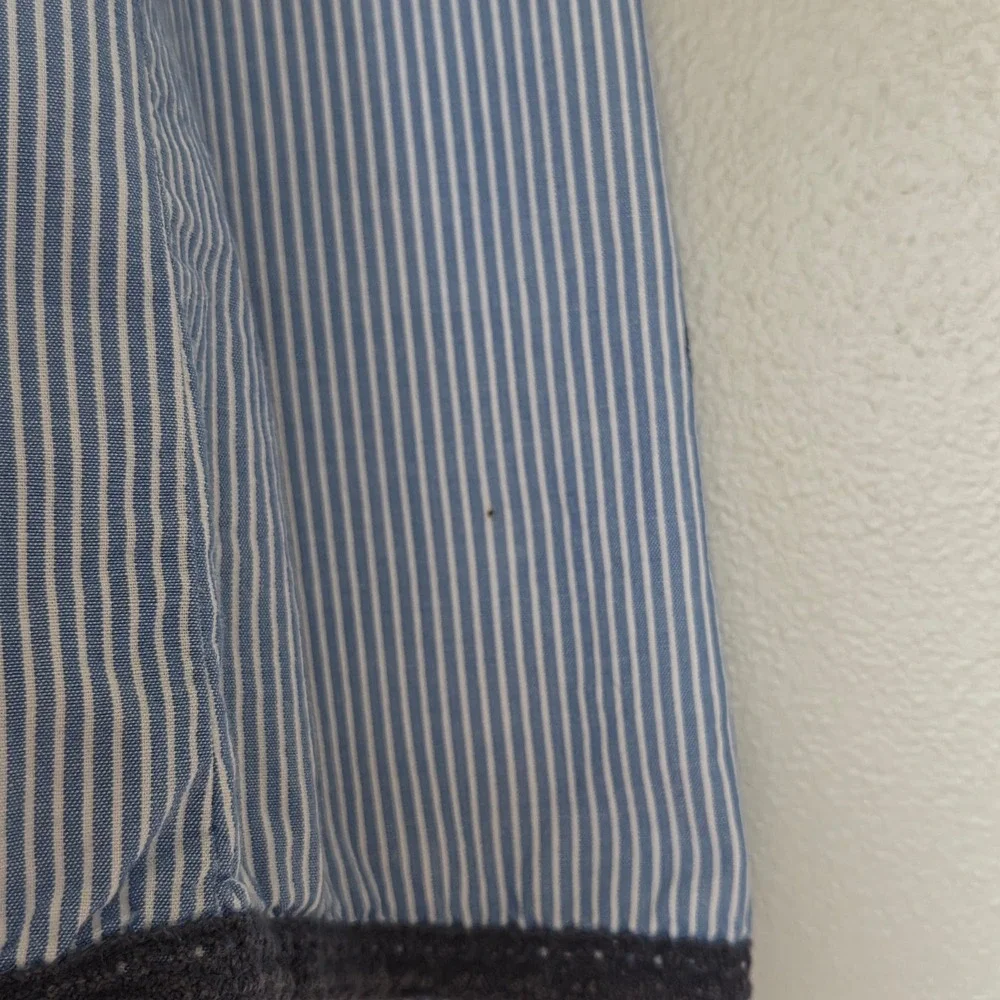 Mossimo Y2K Smocked Dress Size M Blue Striped Strapless Floral Cottagecore Rodeo